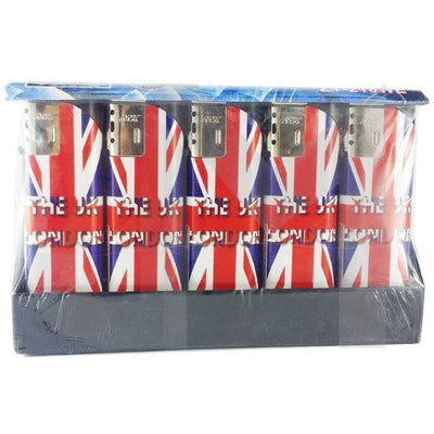 4Smoke Smoking Products The U.K 4Smoke Wind-Proof Printed Lighters (25 Pack)