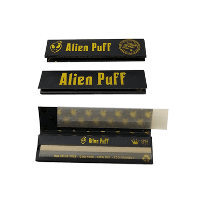 Alien Puff Smoking Products Alien Puff Black & Gold King Size Unbleached Brown Rolling Papers (50 Pack)
