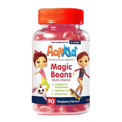 ActiKid Nootropics & Supplements Magic Beans Multi-Vitamin, Raspberry - 90 gummies
