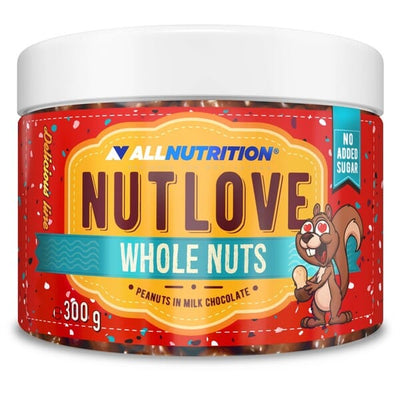 Allnutrition Nutlove Whole Nuts, Peanuts in Milk Chocolate - 300g