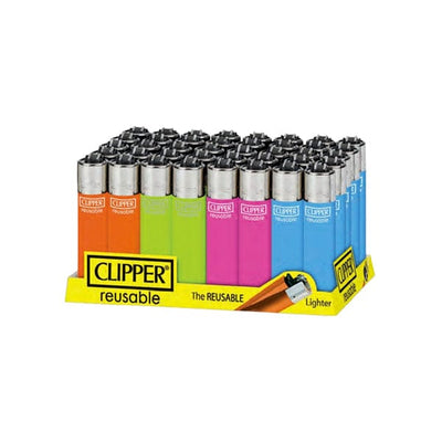 Clipper Food, Beverages & Tobacco Clipper CP11RH Classic Flint Fluo Branded Refillable Lighters (Pack 40)