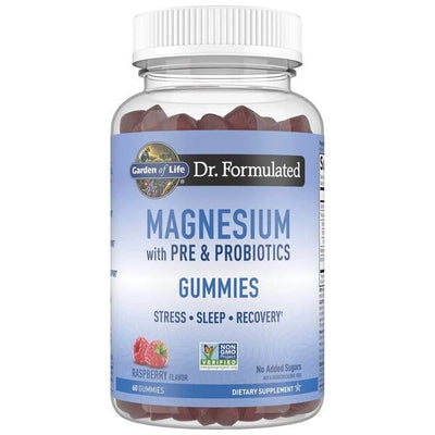Garden of Life Dr. Formulated Magnesium with Pre & Probiotics Gummies, Raspberry - 60 gummies