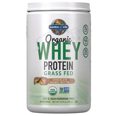Garden of Life Organic Whey Protein - Grass Fed, Chocolate Peanut Butter - 390g