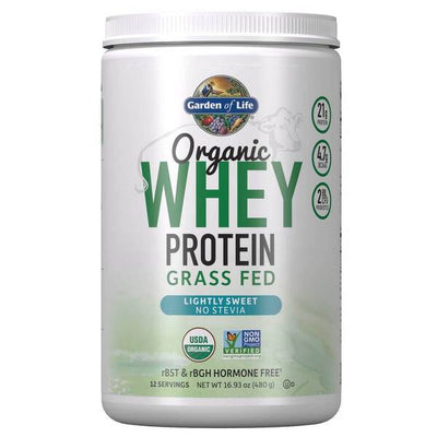 Garden of Life Organic Whey Protein - Grass Fed, Lightly Sweet - 480g