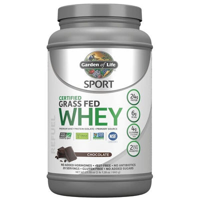 Garden of Life Sport Certified Grass Fed Whey Protein, Chocolate - 660g
