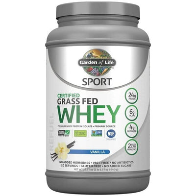 Garden of Life Sport Certified Grass Fed Whey Protein, Vanilla - 640g