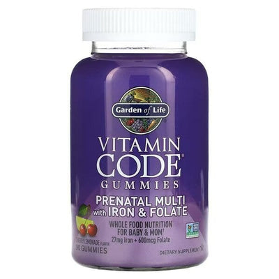Garden of Life Vitamin Code Prenatal Multi with Iron & Folate Gummies, Cherry Lemonade - 90 gummies