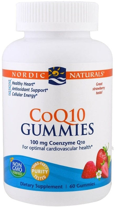 Nordic Naturals CoQ10 Gummies, 100mg Strawberry - 60 gummies