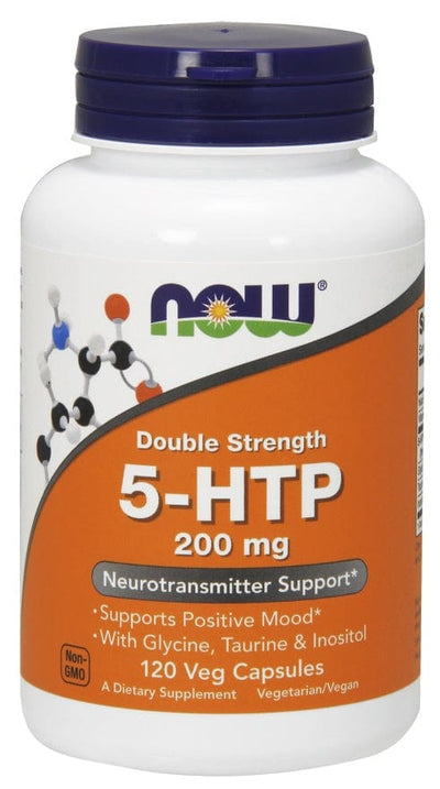NOW Foods 5-HTP with Glycine Taurine & Inositol, 200mg - 120 vcaps