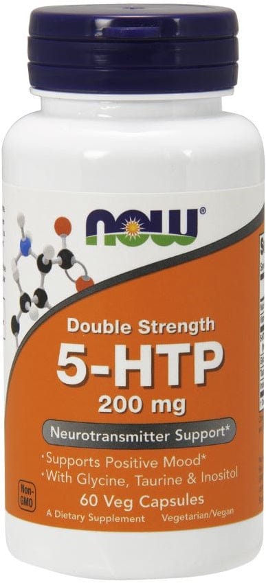 NOW Foods 5-HTP with Glycine Taurine & Inositol, 200mg - 60 vcaps