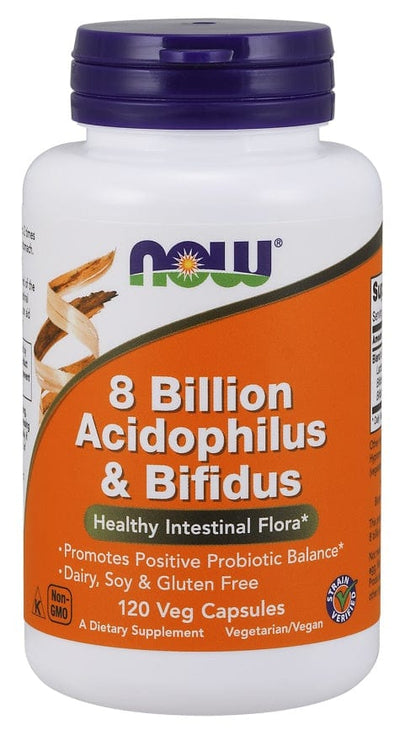 NOW Foods 8 Billion Acidophilus & Bifidus - 120 vcaps