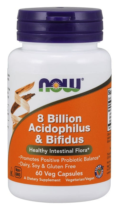 NOW Foods 8 Billion Acidophilus & Bifidus - 60 vcaps