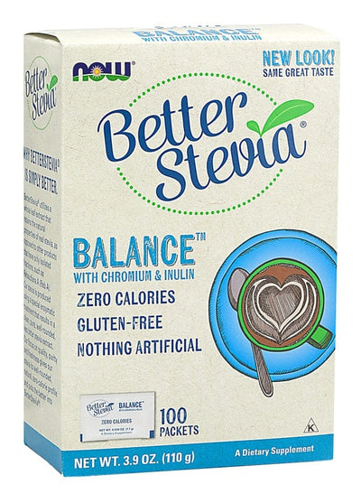 NOW Foods Better Stevia Balance with Chromium & Inulin - 100 packets