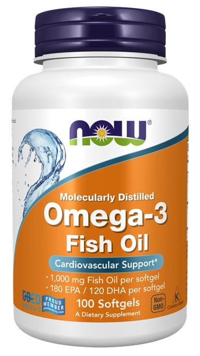 NOW Foods Omega-3 Fish Oil, Molecularly Distilled - 100 softgels