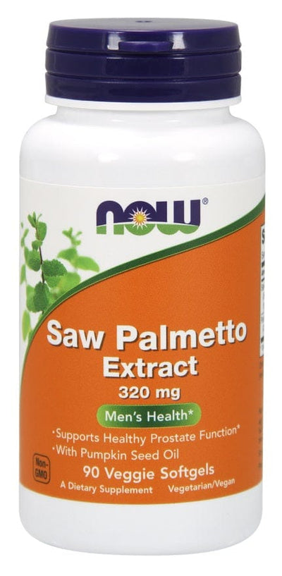 NOW Foods Saw Palmetto Extract with Pumpkin Seed Oil, 320mg - 90 veggie softgels
