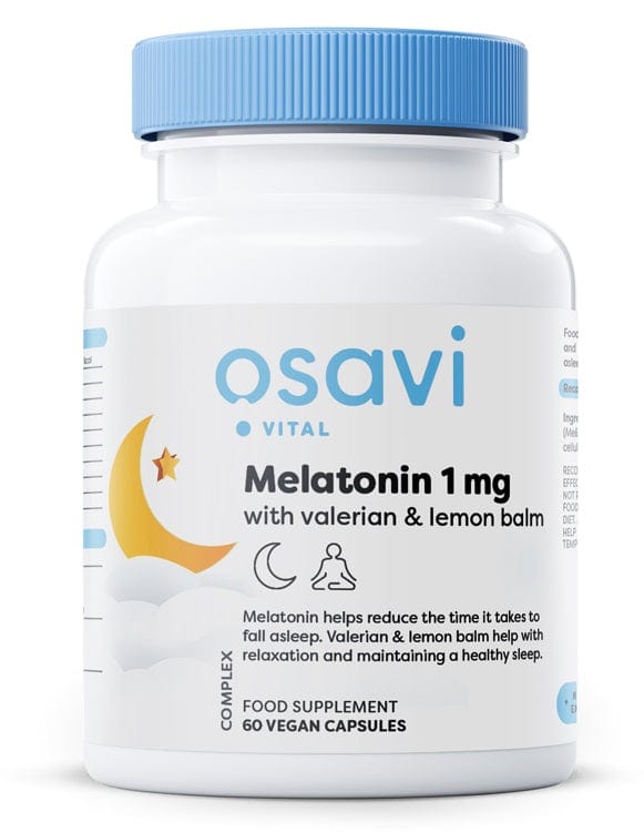 Osavi Melatonin with Valerian & Lemon Balm, 1mg - 60 vegan caps