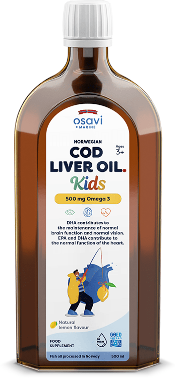 Osavi Norwegian Cod Liver Oil Kids, 500mg Omega 3 (Lemon) - 500 ml.