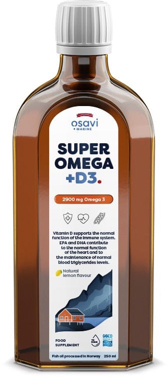 Osavi Super Omega + D3, 2900mg Omega 3 (Lemon) - 250 ml.