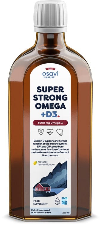Osavi Super Strong Omega + D3, 3500mg Omega 3 (Lemon) - 250 ml.