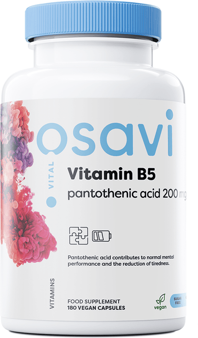 Osavi Vitamin B5 Pantothenic Acid, 200mg - 180 vegan caps