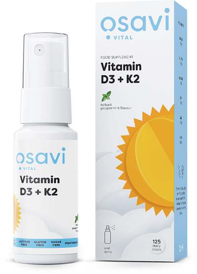 Osavi Vitamin D3 + K2 Oral Spray, Peppermint - 25 ml.