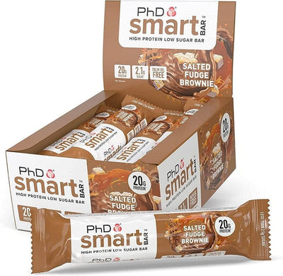 PhD Smart Bar, Salted Fudge Brownie - 12 x 64g