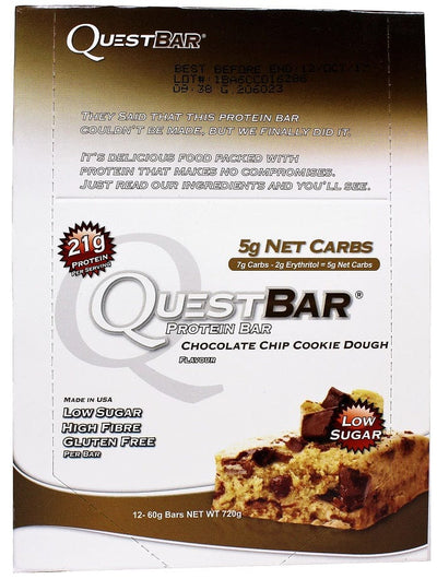 Quest Nutrition Quest Bar, Chocolate Chip Cookie Dough - 12 bars