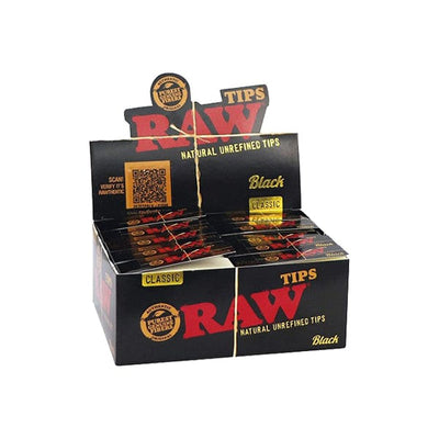 Raw Smoking Products Raw Black Standard Classic Tips (50 Pack)