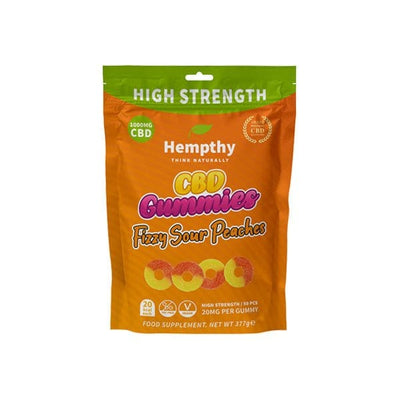 Hempthy CBD Products Hempthy 1000mg CBD Fizzy Sour Peach Rings