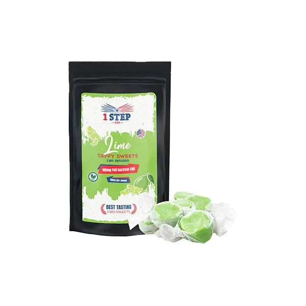 1 Step CBD CBD Products 1 Step CBD 100mg Full Spectrum CBD Lime Taffy Grab Bag