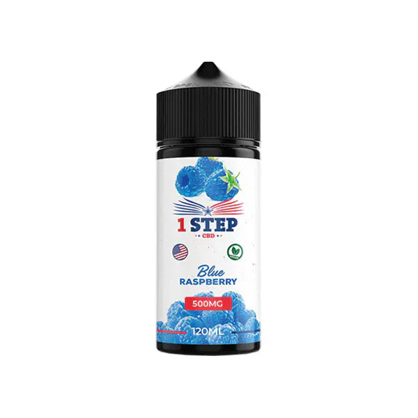 1 Step CBD CBD Products Blue Raspberry 1 Step CBD 500mg CBD E-liquid 120ml (BUY 1 GET 1 FREE)