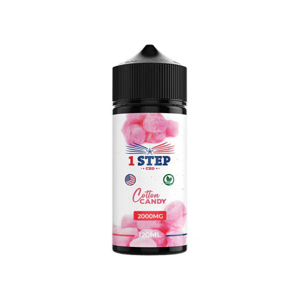 1 Step CBD CBD Products Cotton Candy 1 Step CBD 2000mg CBD E-liquid 120ml (BUY 1 GET 1 FREE)