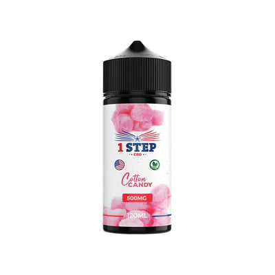 1 Step CBD CBD Products Cotton Candy 1 Step CBD 500mg CBD E-liquid 120ml (BUY 1 GET 1 FREE)