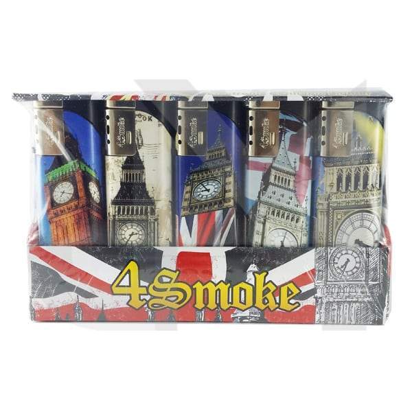 4Smoke Food, Beverages & Tobacco 4Smoke Wind-Proof Printed Lighters (25 Pack)