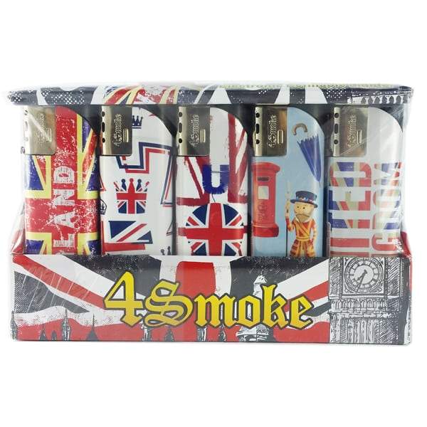 4Smoke Food, Beverages & Tobacco 4Smoke Wind-Proof Printed Lighters (25 Pack)