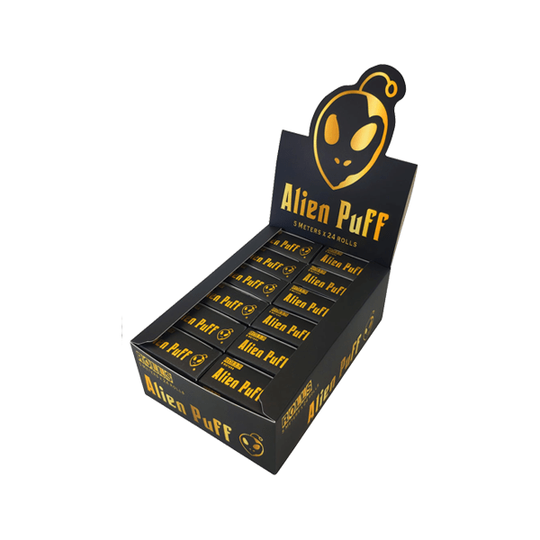 Alien Puff Food, Beverages & Tobacco Alien Puff Black & Gold 5m Unbleached Brown Rolls (24 Pack)