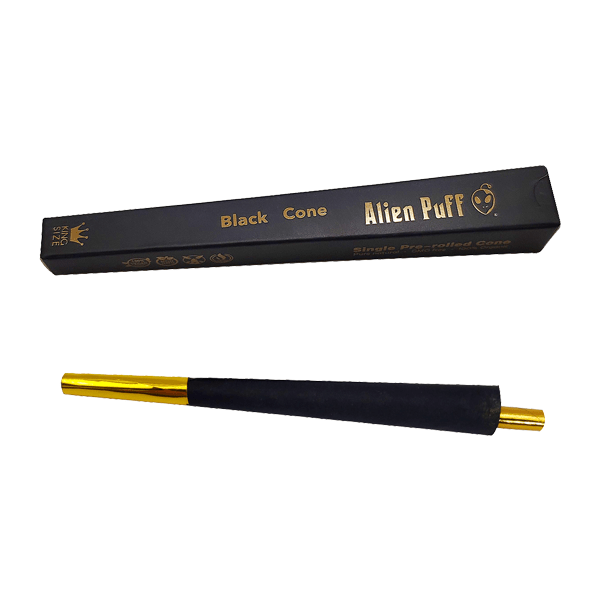 Alien Puff Food, Beverages & Tobacco Alien Puff Black & Gold King Size Pre-Rolled Black Cones (24 Pack)