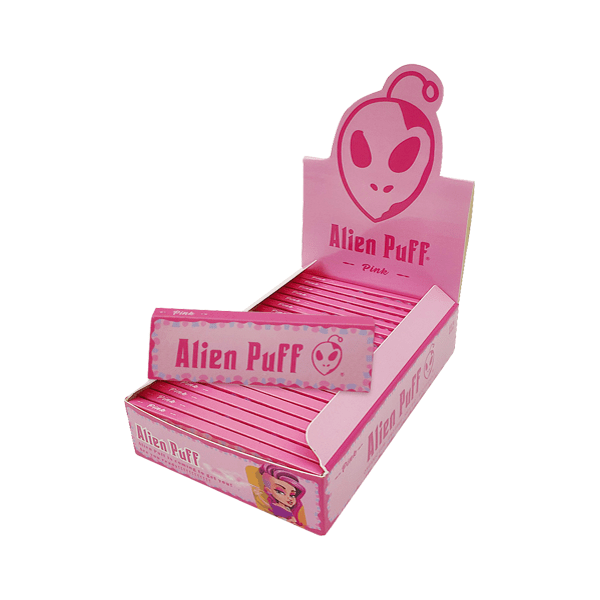 Alien Puff Smoking Products 50 Alien Puff 1 1/4 Size Pink Rolling Papers