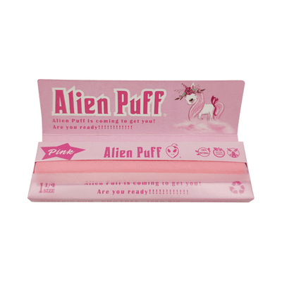 Alien Puff Smoking Products 50 Alien Puff 1 1/4 Size Pink Rolling Papers