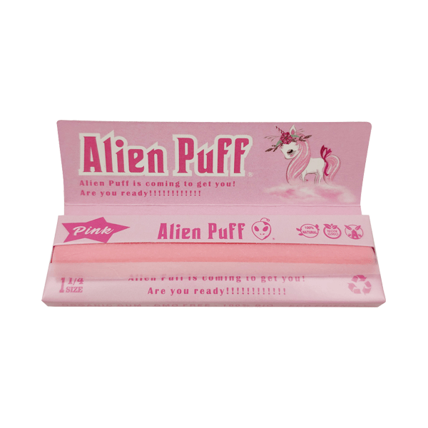 Alien Puff Smoking Products 50 Alien Puff 1 1/4 Size Pink Rolling Papers