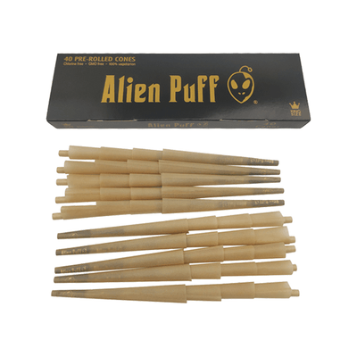 Alien Puff Smoking Products Alien Puff Black & Gold King Size Pre-Rolled 109mm Cones (40 Pack)