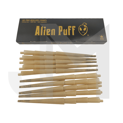 Alien Puff Smoking Products Alien Puff Black & Gold King Size Pre-Rolled 84mm Cones (40 Pack)