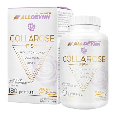 Allnutrition Health and Wellbeing AllDeynn Collarose Fish, Raspberry Wild Strawberry - 180 pastilles