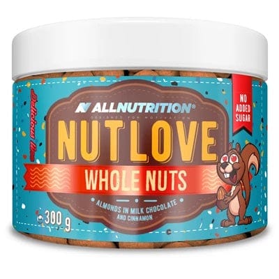 Allnutrition Nootropics & Supplements Nutlove Whole Nuts, Almonds in Milk Chocolate and Cinnamon - 300g