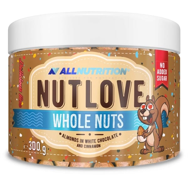 Allnutrition Nootropics & Supplements Nutlove Whole Nuts, Almonds in White Chocolate & Cinnamon - 300g