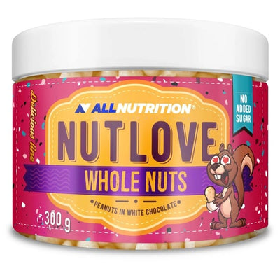 Allnutrition Nutlove Whole Nuts, Peanuts in White Chocolate - 300g