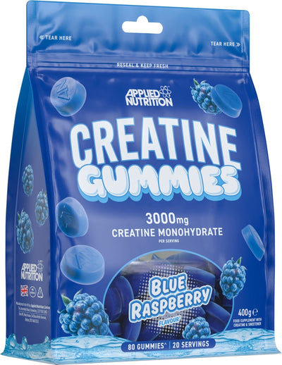 Applied Nutrition Creatine Supplements Creatine Gummies, Blue Raspberry - 80 gummies