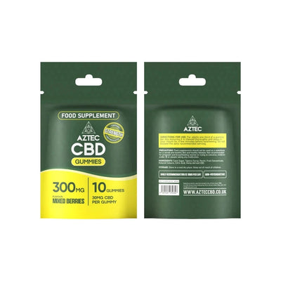 Aztec CBD CBD Products 300mg Aztec CBD Gummies Mixed Berries - 10 Pcs