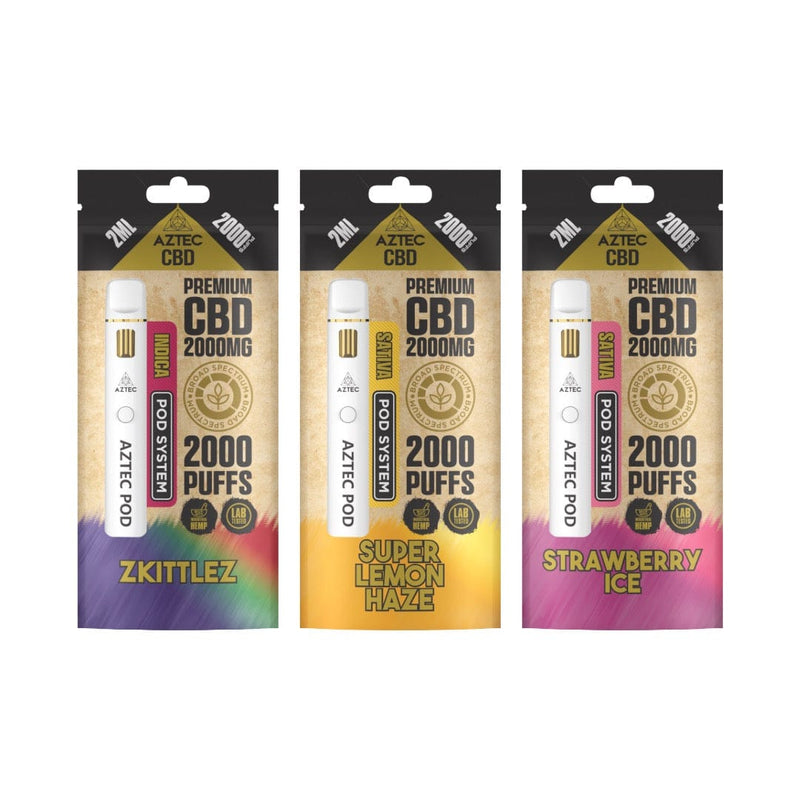 Aztec CBD CBD Products Aztec CBD 2000mg Broad Spectrum Starter Pro Pod Vape Kit 2000 Puffs