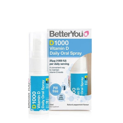 BetterYou Vitamins & Minerals D1000 Daily Vitamin D Oral Spray - 15 ml.